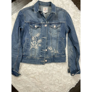 LuLaRoe Simply Comfortable‎ Jean Jacket with flowers size xxs